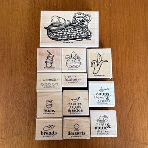 Stampin' Up! Kitchen Theme Wood Mounted Rubber Stamp Set 12